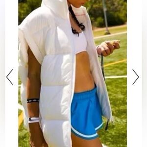 FP Movement by Free People White In A Bubble Puffer Vest Large NWT